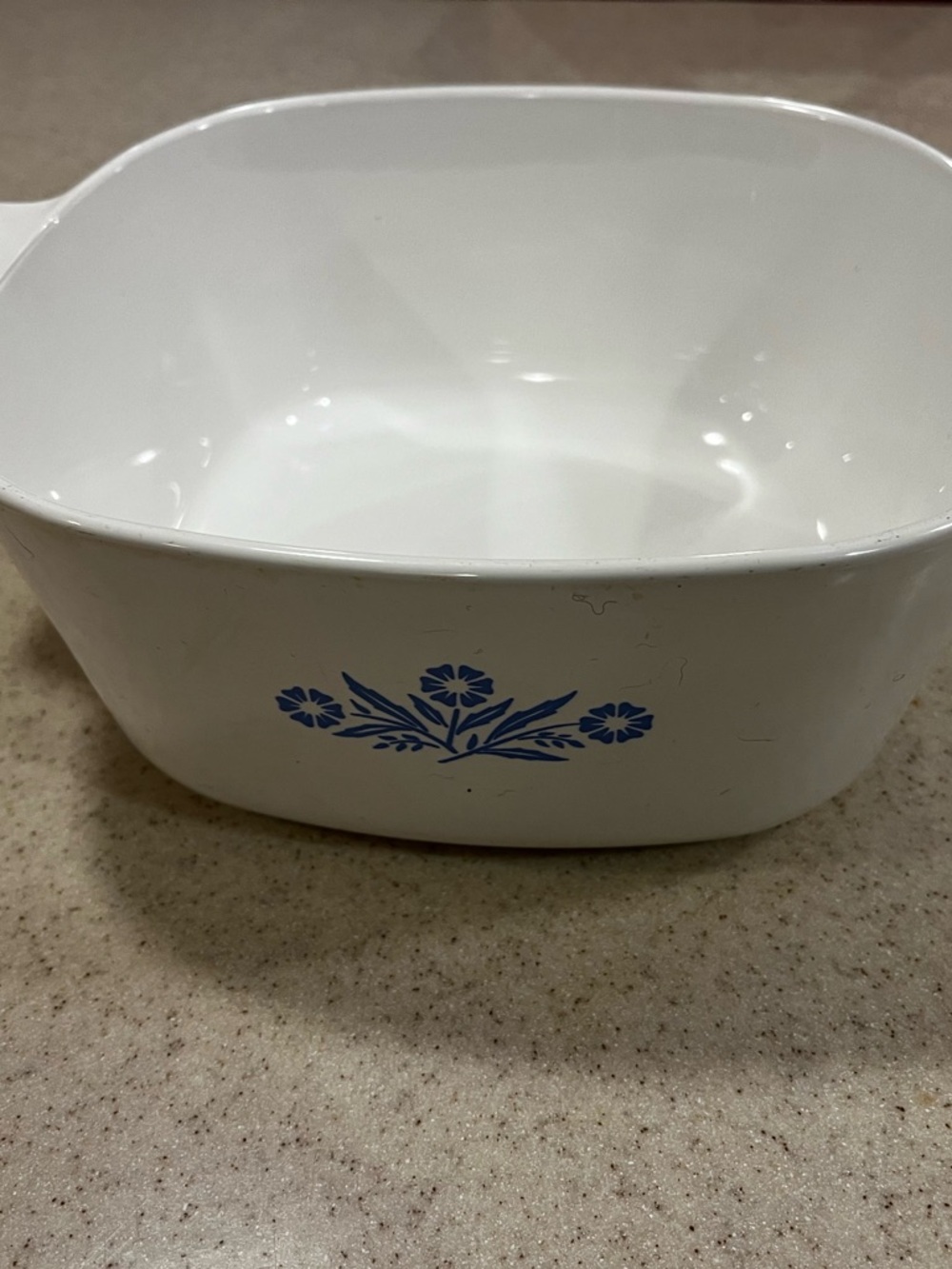 Corelle White Casserole Dish with Blue Floral Pattern 2 1/2 Quart
